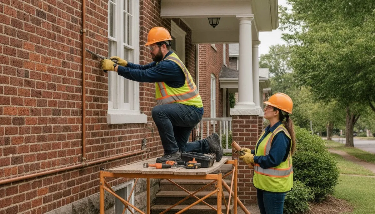 Plumber repairing pipe in Charlotte, NC for plumbing repair service